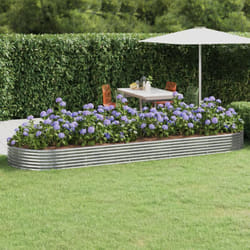 Vidaxl - Fioriere Giardino, Letto Giardino Acciaio Verniciato Polvere 450x140x36 cm Argento