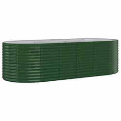 vidaXL Letto Giardino Acciaio Zincato 249x100x68 cm Verde - Vista aggiuntiva 2