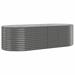 vidaXL Letto Giardino Acciaio Zincato 249x100x68cm Grigio - Vista aggiuntiva 2