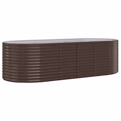 vidaXL Letto Giardino Acciaio Zincato 249x100x68 cm Marrone - Vista aggiuntiva 2