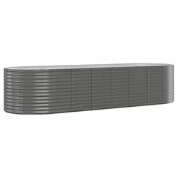 vidaXL Letto Giardino Acciaio Zincato 322x100x68cm Grigio - Vista aggiuntiva 2