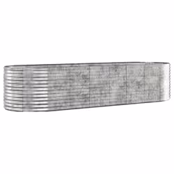 vidaXL Letto Giardino Acciaio Zincato 322x100x68cm Argento - Vista aggiuntiva 2