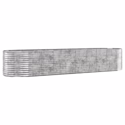 vidaXL Letto Giardino Acciaio Zincato 396x100x68cm Argento - Vista aggiuntiva 2