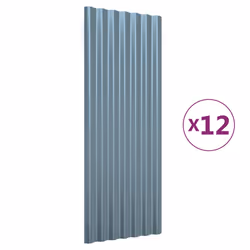 vidaXL Pannelli Tetto 12pz Acciaio Zincato Grigi 100x36cm - Vista aggiuntiva 2