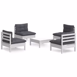 Set Divani da Giardino 5 pz con Cuscini Antracite Legno di Pinocod mxl 121438 - Vista aggiuntiva 2