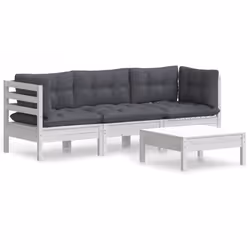 Set Divani da Giardino 4 pz con Cuscini Antracite Legno di Pinocod mxl 121440 - Vista aggiuntiva 2