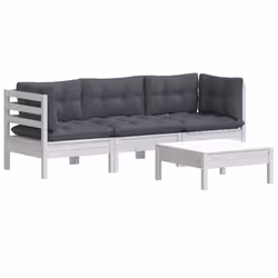 Set Divani da Giardino 4 pz con Cuscini Antracite Legno di Pinocod mxl 121440 - Vista aggiuntiva 3