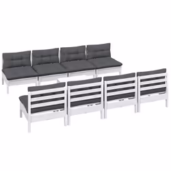 Set Divani da Giardino 9 pz con Cuscini in Massello di Pinocod mxl 73522 - Vista aggiuntiva 3