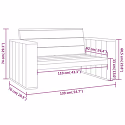 VidaXL 318427 panca da esterno Legno - Vista aggiuntiva 7