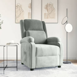 Poltrona Reclinabile in Velluto design classico vari colori colore : Grigio Chiaro