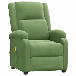 vidaXL Poltrona Massaggiante Verde Chiaro in Velluto - Vista aggiuntiva 2