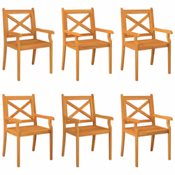 vidaXL Sedie da Pranzo da Esterni 6 pz in Legno Massello di Acacia - Vista aggiuntiva 2