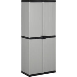 Vidaxl - Armadietto da Giardino con 3 Ripiani Grigio e Nero 68x40x168 cm
