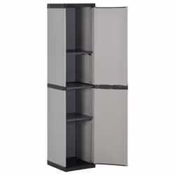 Armadietto da Giardino con 3 Ripiani Grigio e Nero 34x40x168 cmcod mxl 70572 - Vista aggiuntiva 3