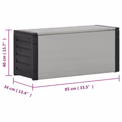 VidaXL 340988 bidone per la spazzatura Polipropilene (PP), Cloruro di polivinile (PVC) Nero, Grigio - Vista aggiuntiva 8