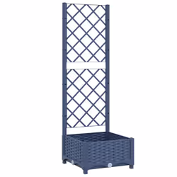 vidaXL Fioriera da giardino con traliccio blu grigio 40x40x121,5 cm PP - Vista aggiuntiva 2