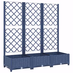 vidaXL Fioriera da Giardino e Graticcio Grigio Blu 120x40x121,5 cm PP - Vista aggiuntiva 2