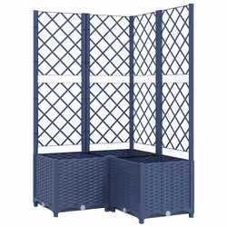 vidaXL Fioriera da Giardino con Graticcio Grigio Blu 80x80x136 cm PP - Vista aggiuntiva 2