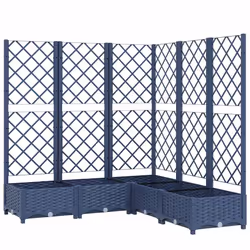 vidaXL Fioriera Giardino e Graticcio Grigio Blu 120x120x121,5 cm PP - Vista aggiuntiva 2
