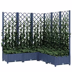 vidaXL Fioriera Giardino e Graticcio Grigio Blu 120x120x121,5 cm PP - Vista aggiuntiva 3