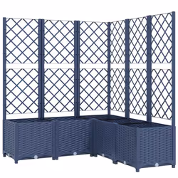 vidaXL Fioriera da Giardino Graticcio Grigio Blu 120x120x136cm PP - Vista aggiuntiva 2