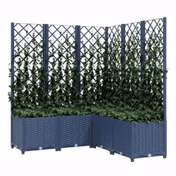 vidaXL Fioriera da Giardino Graticcio Grigio Blu 120x120x136cm PP - Vista aggiuntiva 3