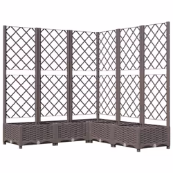 vidaXL Fioriera da Giardino e Graticcio Marrone 120x120x121,5 cm in PP - Vista aggiuntiva 2