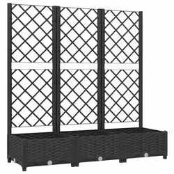 vidaXL Fioriera da giardino con traliccio nera 120x40x121,5 cm PP - Vista aggiuntiva 2