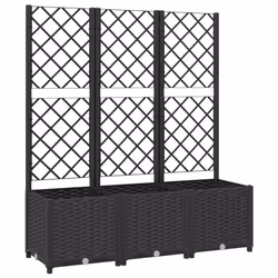 Fioriera da Giardino con Graticcio Nero 120x40x136 cm in PPcod mxl 79173 - Vista aggiuntiva 2