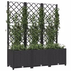 Fioriera da Giardino con Graticcio Nero 120x40x136 cm in PPcod mxl 79173 - Vista aggiuntiva 3