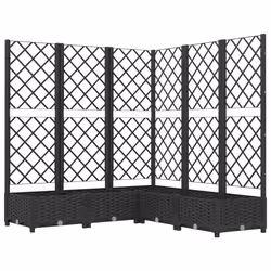 vidaXL Fioriera da Giardino con Graticcio Nero 120x120x121,5 cm in PP - Vista aggiuntiva 2