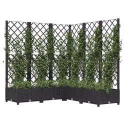 vidaXL Fioriera da Giardino con Graticcio Nero 120x120x121,5 cm in PP - Vista aggiuntiva 3