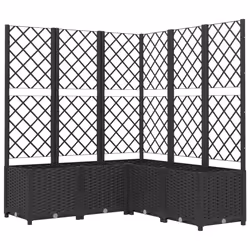 vidaXL Fioriera da Giardino con Graticcio Nero 120x120x136 cm in PP - Vista aggiuntiva 2