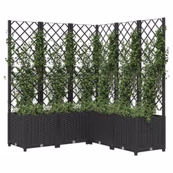 vidaXL Fioriera da Giardino con Graticcio Nero 120x120x136 cm in PP - Vista aggiuntiva 3