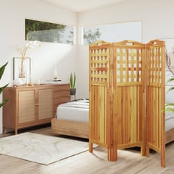vidaXL Divisorio a 3 Pannelli 121,5x2x115 cm Legno Massello di Acacia