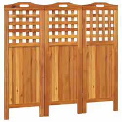 vidaXL Divisorio a 3 Pannelli 121,5x2x115 cm Legno Massello di Acacia - Vista aggiuntiva 2