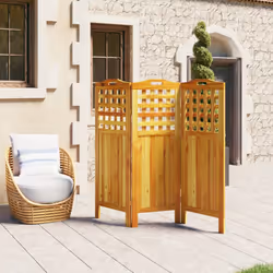 vidaXL Divisorio a 3 Pannelli 121,5x2x115 cm Legno Massello di Acacia - Vista aggiuntiva 3