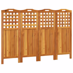 vidaXL Divisorio a 4 Pannelli 162x2x115 cm Legno Massello di Acacia - Vista aggiuntiva 2