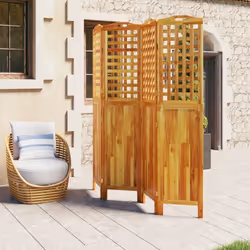 vidaXL Divisorio a 4 Pannelli 162x2x180 cm Legno Massello di Acacia - Vista aggiuntiva 3