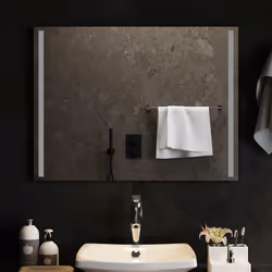 vidaXL Specchio da Bagno con Luci LED 80x60 cm - Vista aggiuntiva 3