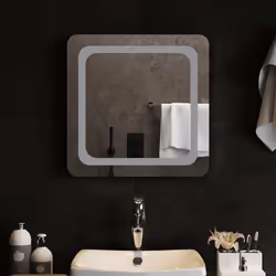 vidaXL Specchio da Bagno con Luci LED 50x50 cm - Vista aggiuntiva 3