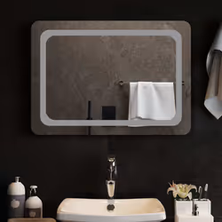 vidaXL Specchio da Bagno con Luci LED 70x50 cm - Vista aggiuntiva 3