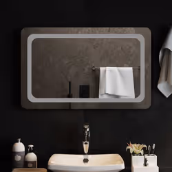 vidaXL Specchio da Bagno con Luci LED 80x50 cm - Vista aggiuntiva 3