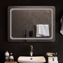vidaXL Specchio da Bagno con Luci LED 80x60 cm - Vista aggiuntiva 3