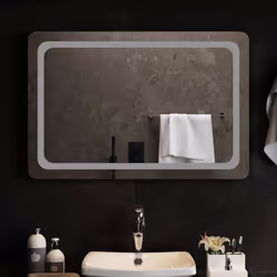 vidaXL Specchio da Bagno con Luci LED 90x60 cm - Vista aggiuntiva 3