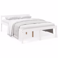 vidaXL Letto per Anziani Bianco 135x190 cm Double in Legno di Pino - Vista aggiuntiva 2