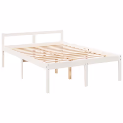 vidaXL Letto per Anziani Bianco 135x190 cm Double in Legno di Pino - Vista aggiuntiva 3