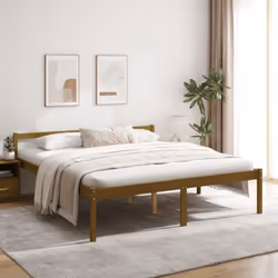 Aggiungete un tocco moderno alla vostra camera da letto con questo letto per anziani in legno! Costituisce un complemento pra ...