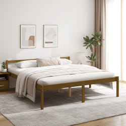 Letto adulto, Giroletto, Letto matrimonial Marrone Miele in Legno Massello di Pino 200x200 cm Vidaxl