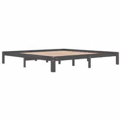 vidaXL Giroletto Grigio in Legno Massello di Pino 200x200 cm - Vista aggiuntiva 3